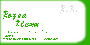 rozsa klemm business card